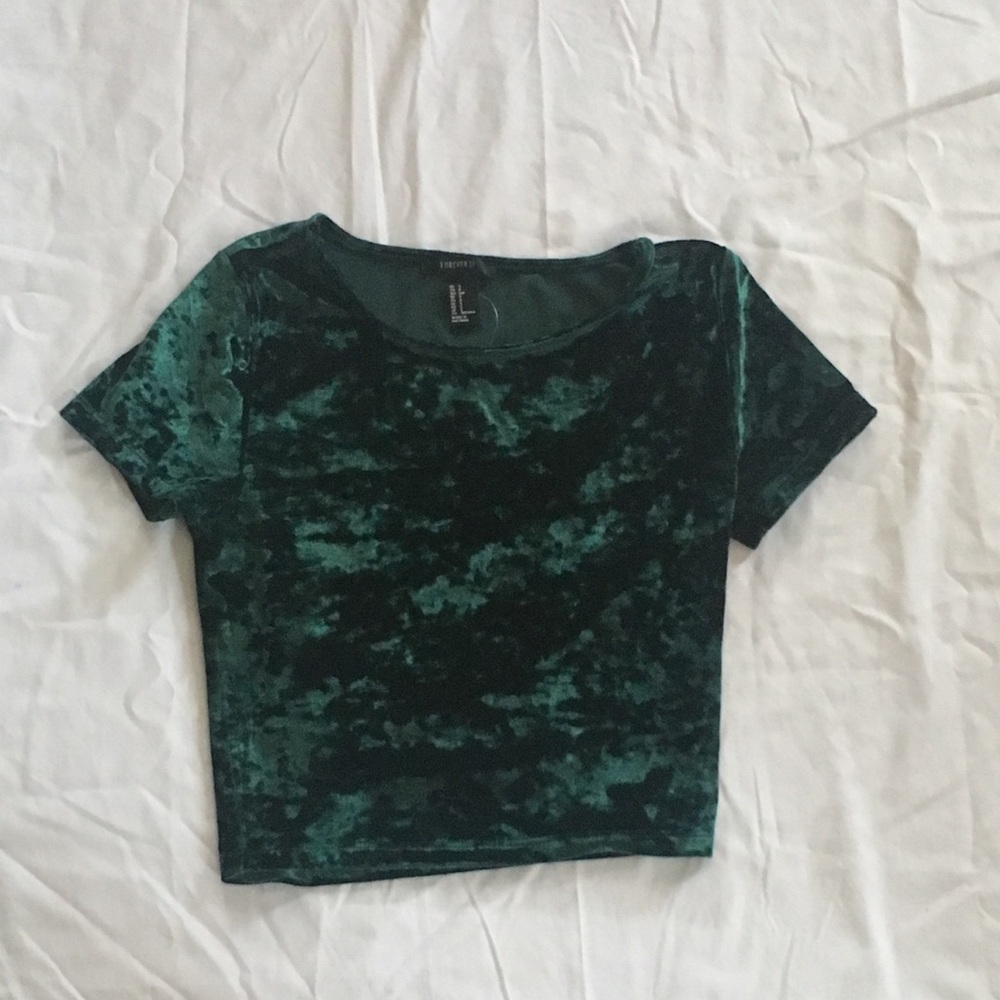 Velvet green top
